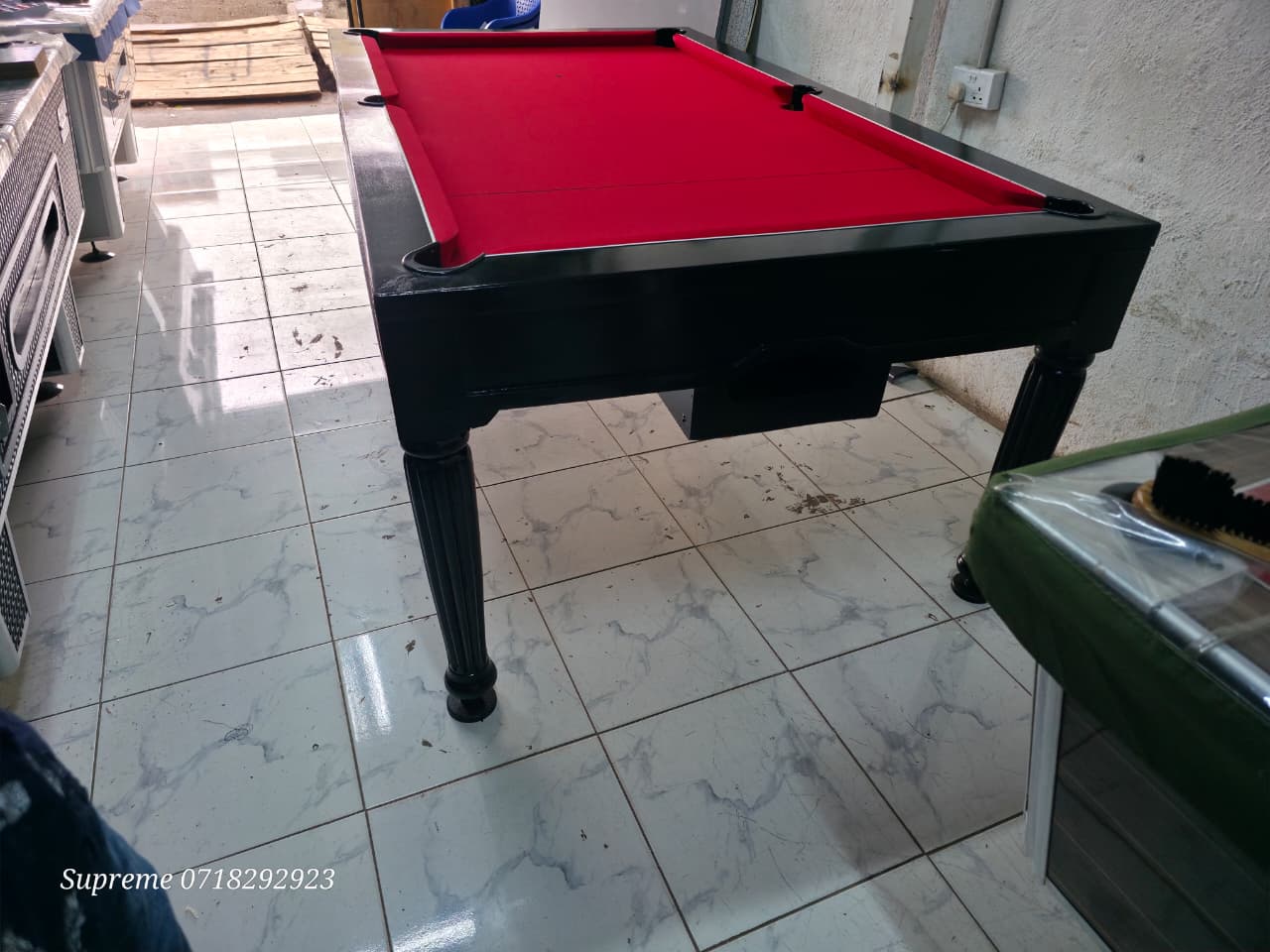 Pure Solid Mahogany Wood Slim Home/Office Use Marble Pool Table - Image 15