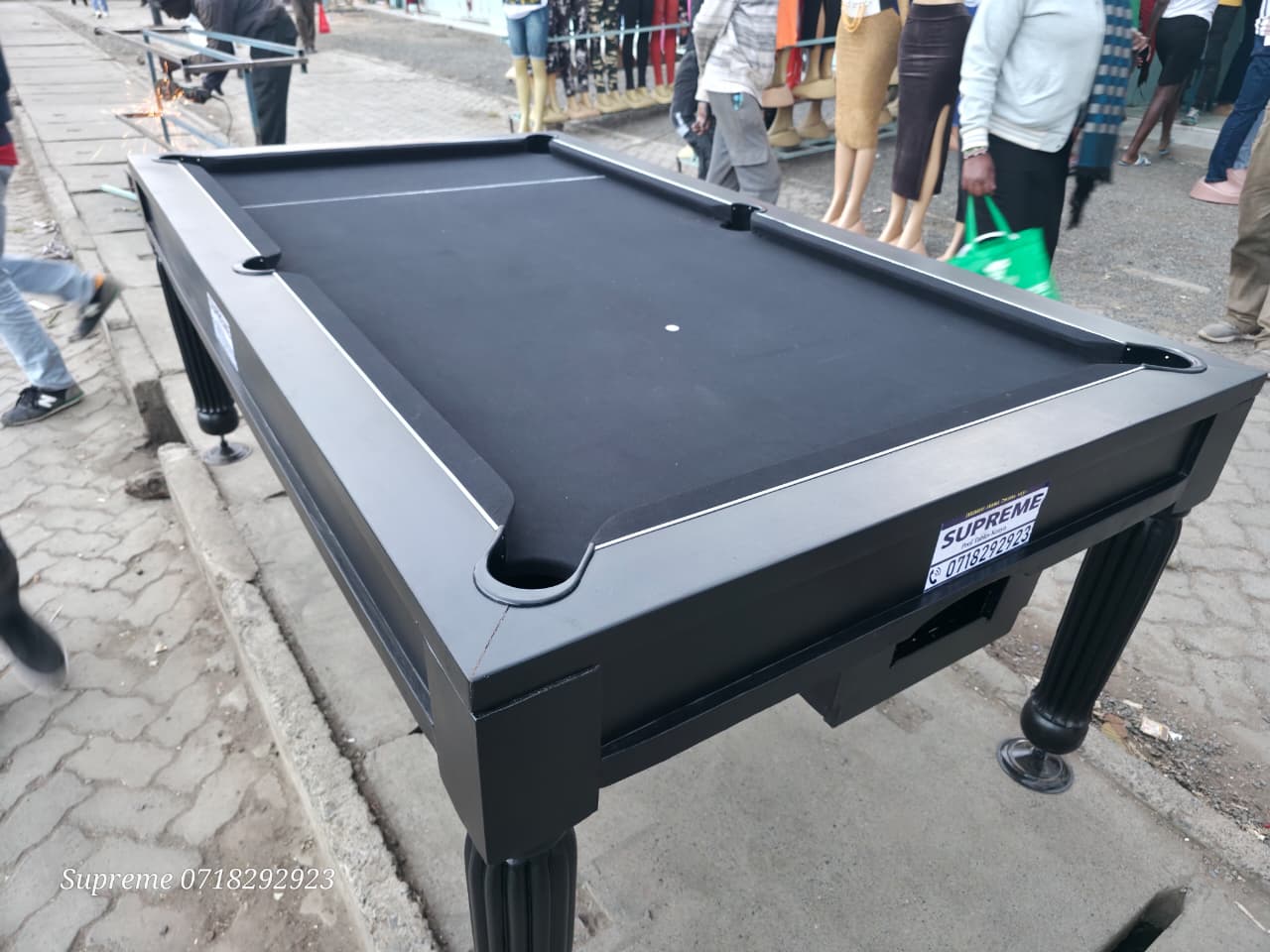 Pure Solid Mahogany Wood Slim Home/Office Use Marble Pool Table - Image 9